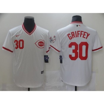 Men's Cincinnati Reds #30 Ken Griffey white Cool white Stitched Jersey Men's Cincinnati Reds #30 Ken Griffey white Cool white Stitched Jersey