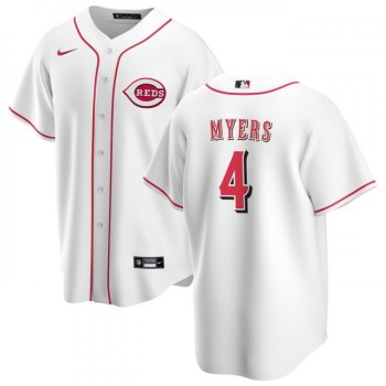 Men's Cincinnati Reds #4 Wil Myers White Cool Base Stitched Baseball Jersey Men's Cincinnati Reds #4 Wil Myers White Cool Base Stitched Baseball Jersey