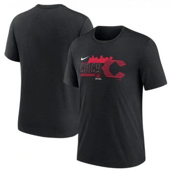 Men's Cincinnati Reds Black 2023 City Connect Tri-Blend T-Shirt Men's Cincinnati Reds Black 2023 City Connect Tri-Blend T-Shirt