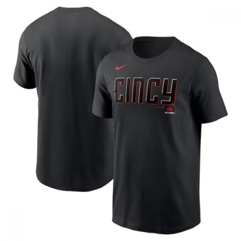 Men's Cincinnati Reds Black 2023 City Connect Wordmark T-Shirt Men's Cincinnati Reds Black 2023 City Connect Wordmark T-Shirt
