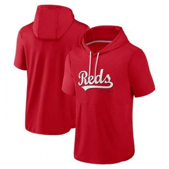 Men's Cincinnati Reds Red Sideline Training Hooded Performance T-Shirt Men's Cincinnati Reds Red Sideline Training Hooded Performance T-Shirt