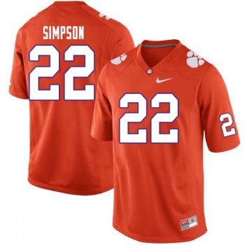 Men's Clemson Tigers #22 Trenton Simpson Orange College Stitched Football Jersey Men's Clemson Tigers #22 Trenton Simpson Orange College Stitched Football Jersey