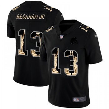 Men's Cleveland Browns #13 Odell Beckham Jr. 2019 Black Statue of Liberty Limited Stitched NFL Jersey Men's Cleveland Browns #13 Odell Beckham Jr. 2019 Black Statue of Liberty Limited Stitched NFL Jersey