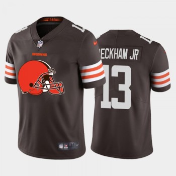 Men's Cleveland Browns #13 Odell Beckham Jr. Brown 2020 Team Big Logo Limited Stitched Jersey Men's Cleveland Browns #13 Odell Beckham Jr. Brown 2020 Team Big Logo Limited Stitched Jersey