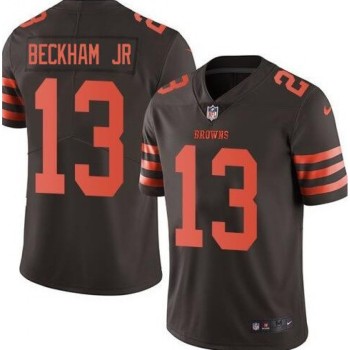Men's Cleveland Browns #13 Odell Beckham Jr. Brown Color Rush Limited Stitched NFL Jersey Men's Cleveland Browns #13 Odell Beckham Jr. Brown Color Rush Limited Stitched NFL Jersey