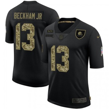 Men's Cleveland Browns #13 Odell Beckham Jr. 2020 Black Camo Salute To Service Limited Stitched Jersey Men's Cleveland Browns #13 Odell Beckham Jr. 2020 Black Camo Salute To Service Limited Stitched Jersey