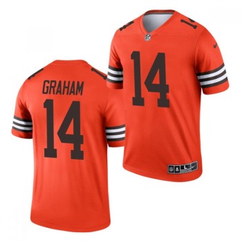 Men's Cleveland Browns #14 Otto Graham Orange Inverted Legend Stitched Football Jersey Men's Cleveland Browns #14 Otto Graham Orange Inverted Legend Stitched Football Jersey