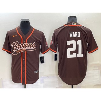 Men's Cleveland Browns #21 Denzel Ward Brown Stitched Jersey Men's Cleveland Browns #21 Denzel Ward Brown Stitched Jersey
