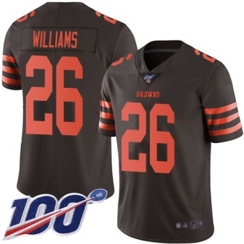 Men's Cleveland Browns #26 Greedy Williams 2019 Brown 100th Season Color Rush Limited Stitched NFL Jersey Men's Cleveland Browns #26 Greedy Williams 2019 Brown 100th Season Color Rush Limited Stitched NFL Jersey
