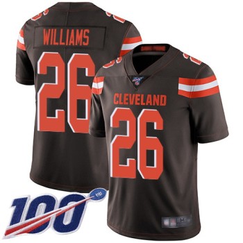 Men's Cleveland Browns #26 Greedy Williams 2019 Brown 100th Season Vapor Untouchable Limited Stitched NFL Jersey Men's Cleveland Browns #26 Greedy Williams 2019 Brown 100th Season Vapor Untouchable Limited Stitched NFL Jersey