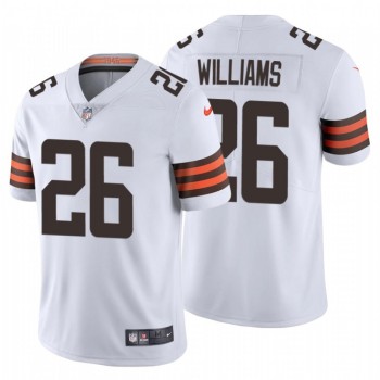 Men's Cleveland Browns #26 Greedy Williams 2020 New White Vapor Untouchable Limited Stitched Jersey Men's Cleveland Browns #26 Greedy Williams 2020 New White Vapor Untouchable Limited Stitched Jersey
