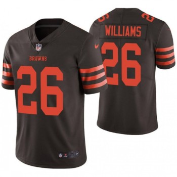 Men's Cleveland Browns #26 Greedy Williams Brown Color Rush Limited Stitched NFL Jersey Men's Cleveland Browns #26 Greedy Williams Brown Color Rush Limited Stitched NFL Jersey
