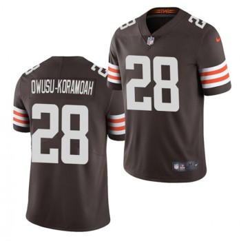 Men's Cleveland Browns #28 Jeremiah Owusu-Koramoah 2021 Draft Brown Vapor Untouchable Limited Stitched NFL Jersey Men's Cleveland Browns #28 Jeremiah Owusu-Koramoah 2021 Draft Brown Vapor Untouchable Limited Stitched NFL Jersey