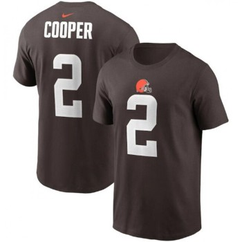 Men's Cleveland Browns #2 Amari Cooper 2022 Brown Name & Number T-Shirt Men's Cleveland Browns #2 Amari Cooper 2022 Brown Name & Number T-Shirt
