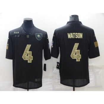 Men's Cleveland Browns #4 Deshaun Watson Black Camo Salute To Service Limited Stitched Jersey Men's Cleveland Browns #4 Deshaun Watson Black Camo Salute To Service Limited Stitched Jersey