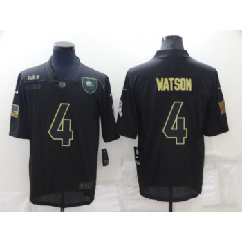 Men's Cleveland Browns #4 Deshaun Watson Black Salute To Service Limited Stitched Jersey Men's Cleveland Browns #4 Deshaun Watson Black Salute To Service Limited Stitched Jersey