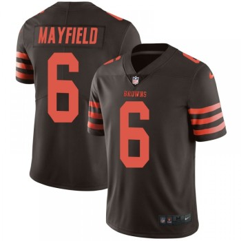 Men's Cleveland Browns #6 Baker Mayfield Brown Throwback Color Rush Limited Stitched NFL Jersey Men's Cleveland Browns #6 Baker Mayfield Brown Throwback Color Rush Limited Stitched NFL Jersey