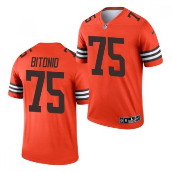 Men's Cleveland Browns #75 Joel Bitonio Orange Inverted Legend Stitched Football Jersey Men's Cleveland Browns #75 Joel Bitonio Orange Inverted Legend Stitched Football Jersey