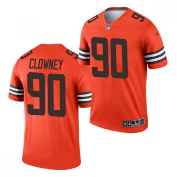 Men's Cleveland Browns #90 Jadeveon Clowney Orange Inverted Legend Stitched Football Jersey Men's Cleveland Browns #90 Jadeveon Clowney Orange Inverted Legend Stitched Football Jersey