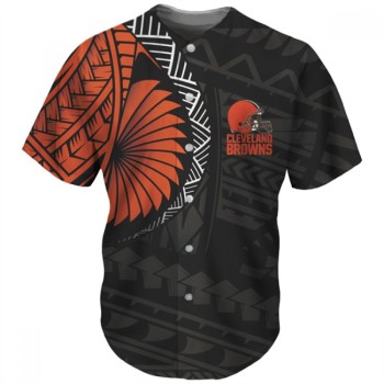 Men's Cleveland Browns Black/Orange Baseball Jersey Men's Cleveland Browns Black/Orange Baseball Jersey