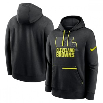 Men's Cleveland Browns Black Volt Pullover Hoodie Men's Cleveland Browns Black Volt Pullover Hoodie