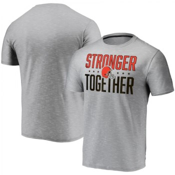 Men's Cleveland Browns Grey Charcoal Stronger Together T-Shirt Men's Cleveland Browns Grey Charcoal Stronger Together T-Shirt