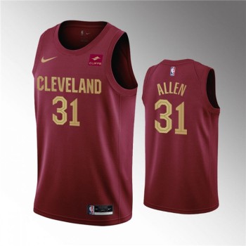 Men's Cleveland Cavaliers #31 Jarrett Allen Wine Icon Edition Stitched Basketball Jersey Men's Cleveland Cavaliers #31 Jarrett Allen Wine Icon Edition Stitched Basketball Jersey