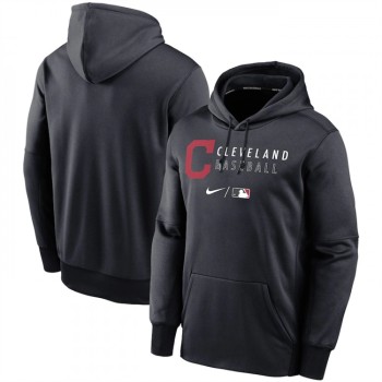 Men's Cleveland Guardians Black 2022 Performance Pullover Hoodie Men's Cleveland Guardians Black 2022 Performance Pullover Hoodie