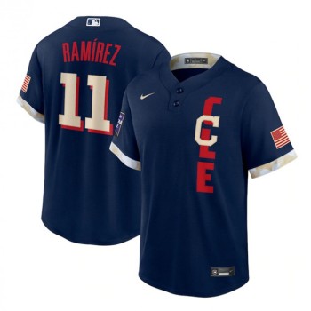 Men's Cleveland indians #11 Jose Ramirez 2021 Navy All-Star Cool Base Stitched Baseball Jersey Men's Cleveland indians #11 Jose Ramirez 2021 Navy All-Star Cool Base Stitched Baseball Jersey
