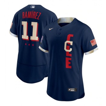 Men's Cleveland indians #11 Jose Ramirez 2021 Navy All-Star Flex Base Stitched Baseball Jersey Men's Cleveland indians #11 Jose Ramirez 2021 Navy All-Star Flex Base Stitched Baseball Jersey