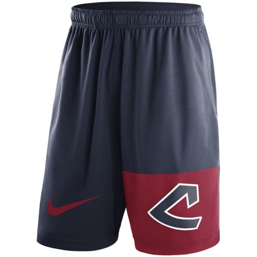 Men's Cleveland indians Navy Cooperstown Collection Dry Fly Shorts