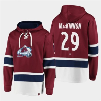 Men's Colorado Avalanche #29 Nathan MacKinnon Burgundy All Stitched Sweatshirt Hoodie Men's Colorado Avalanche #29 Nathan MacKinnon Burgundy All Stitched Sweatshirt Hoodie