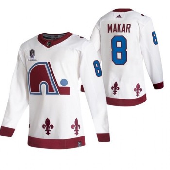 Men's Colorado Avalanche #8 Cale Makar 2022 White Stanley Cup Champions Patch Stitched Jersey Men's Colorado Avalanche #8 Cale Makar 2022 White Stanley Cup Champions Patch Stitched Jersey
