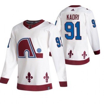 Men's Colorado Avalanche #91 Nazem Kadri 2020-21 White Reverse Retro Stitched Jersey Men's Colorado Avalanche #91 Nazem Kadri 2020-21 White Reverse Retro Stitched Jersey