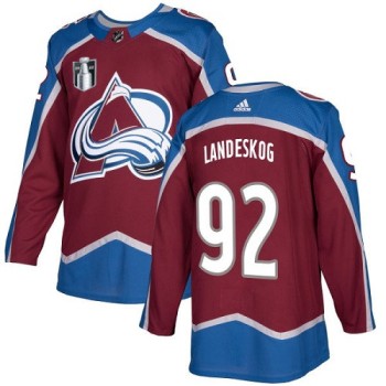 Men's Colorado Avalanche #92 Gabriel Landeskog 2022 Burgundy Stanley Cup Final Patch Stitched Jersey Men's Colorado Avalanche #92 Gabriel Landeskog 2022 Burgundy Stanley Cup Final Patch Stitched Jersey