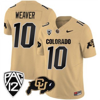 Men's Colorado Buffaloes #10 Xavier Weaver Gold 2023 F.U.S.E. With PAC-12 Patch Stitched Football Jersey Men's Colorado Buffaloes #10 Xavier Weaver Gold 2023 F.U.S.E. With PAC-12 Patch Stitched Football Jersey