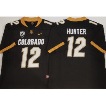 Men's Colorado Buffaloes #12 Travis Hunter Black With PAC-12 Patch Stitched Football Jersey Men's Colorado Buffaloes #12 Travis Hunter Black With PAC-12 Patch Stitched Football Jersey