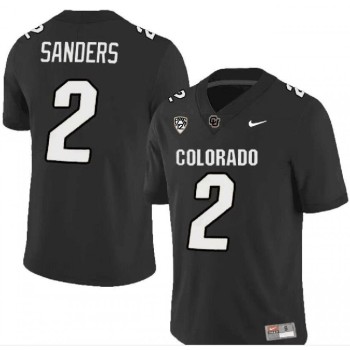 Men's Colorado Buffaloes #2 Shedeur Sanders Black With PAC-12 Patch Stitched Football Jersey Men's Colorado Buffaloes #2 Shedeur Sanders Black With PAC-12 Patch Stitched Football Jersey