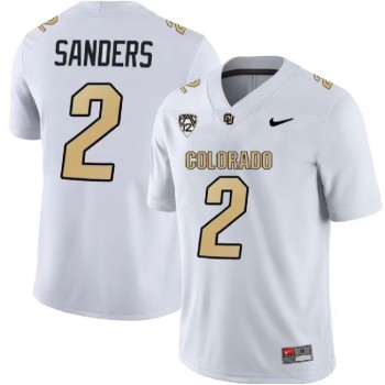 Men's Colorado Buffaloes #2 Shedeur Sanders White With PAC-12 Patch Stitched Football Jersey Men's Colorado Buffaloes #2 Shedeur Sanders White With PAC-12 Patch Stitched Football Jersey
