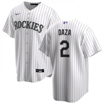 Men's Colorado Rockies #2 Yonathan Daza White Stitched Baseball Jersey Men's Colorado Rockies #2 Yonathan Daza White Stitched Baseball Jersey
