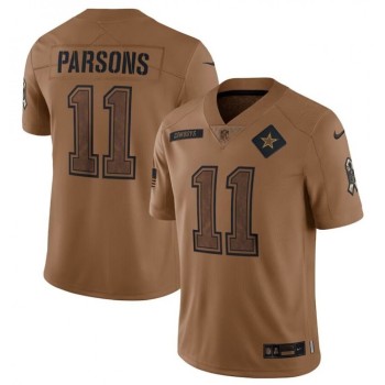 Men's Dallas Cowboys #11 Micah Parsons 2023 Brown Salute To Service Limited Stitched Football Jersey Men's Dallas Cowboys #11 Micah Parsons 2023 Brown Salute To Service Limited Stitched Football Jersey