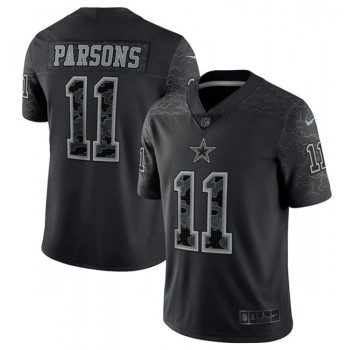 Men's Dallas Cowboys #11 Micah Parsons Black Reflective Limited Stitched Football Jersey Men's Dallas Cowboys #11 Micah Parsons Black Reflective Limited Stitched Football Jersey