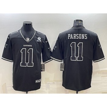 Men's Dallas Cowboys #11 Micah Parsons Black With 1960 Patch Limited Stitched Football Jersey Men's Dallas Cowboys #11 Micah Parsons Black With 1960 Patch Limited Stitched Football Jersey