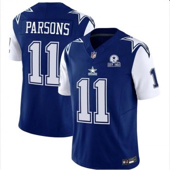 Men's Dallas Cowboys #11 Micah Parsons Navy 2023 F.U.S.E. With 1960 Patch Vapor Limited Stitched Football Jersey Men's Dallas Cowboys #11 Micah Parsons Navy 2023 F.U.S.E. With 1960 Patch Vapor Limited Stitched Football Jersey