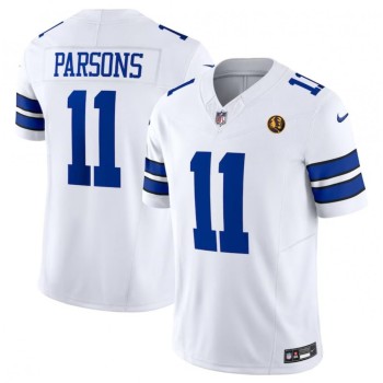 Men's Dallas Cowboys #11 Micah Parsons White2023 F.U.S.E. With John Madden Patch Vapor Limited Stitched Football Jersey Men's Dallas Cowboys #11 Micah Parsons White2023 F.U.S.E. With John Madden Patch Vapor Limited Stitched Football Jersey