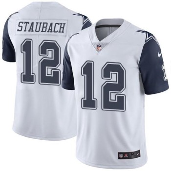 Men's Dallas Cowboys #12 Roger Staubach White Stitched Jersey Men's Dallas Cowboys #12 Roger Staubach White Stitched Jersey