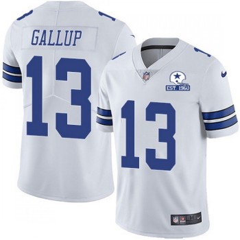 Men's Dallas Cowboys #13 Michael Gallup White With Established In 1960 Patch Limited Stitched Jersey Men's Dallas Cowboys #13 Michael Gallup White With Established In 1960 Patch Limited Stitched Jersey