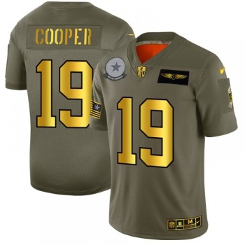 Men's Dallas Cowboys #19 Amari Cooper 2019 Olive/Gold Salute To Service Limited Stitched NFL Jersey Men's Dallas Cowboys #19 Amari Cooper 2019 Olive/Gold Salute To Service Limited Stitched NFL Jersey