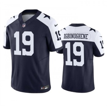 Men's Dallas Cowboys #19 Noah Igbinoghene Navy/White 2023 F.U.S.E. Vapor Limited Stitched Football Jersey Men's Dallas Cowboys #19 Noah Igbinoghene Navy/White 2023 F.U.S.E. Vapor Limited Stitched Football Jersey