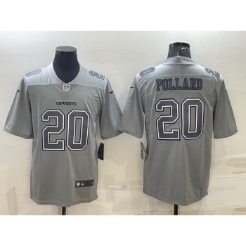 Men's Dallas Cowboys #20 Tony Pollard Grey Atmosphere Fashion Stitched Jersey Men's Dallas Cowboys #20 Tony Pollard Grey Atmosphere Fashion Stitched Jersey